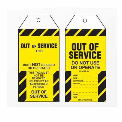 
Lockout Tag Tear Proof Double Sided